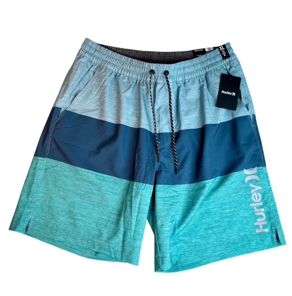 HURLEY COLOR BLOCKED VOLLEY SWIM SHORTS BOARDSHORTS MESH LINER UPF 50+ SZ XL NWT